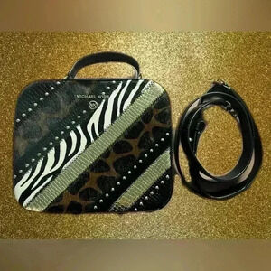 Michael Kors Black and Brown Crossbody Bag